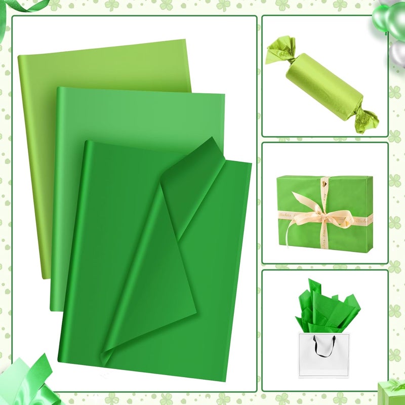 Hlonon 30 Sheets Green Tissue Paper for Gift Bags, Assorted Green Tissue Paper Wrap Bulk for Decoration Weddings Birthday DIY Project Saint Patrick's Day Christmas Wrapping Crafts Decor, 14 X 20 Inches - Image 5